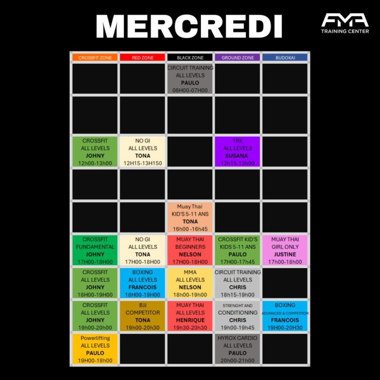 planninf FMA mercredi