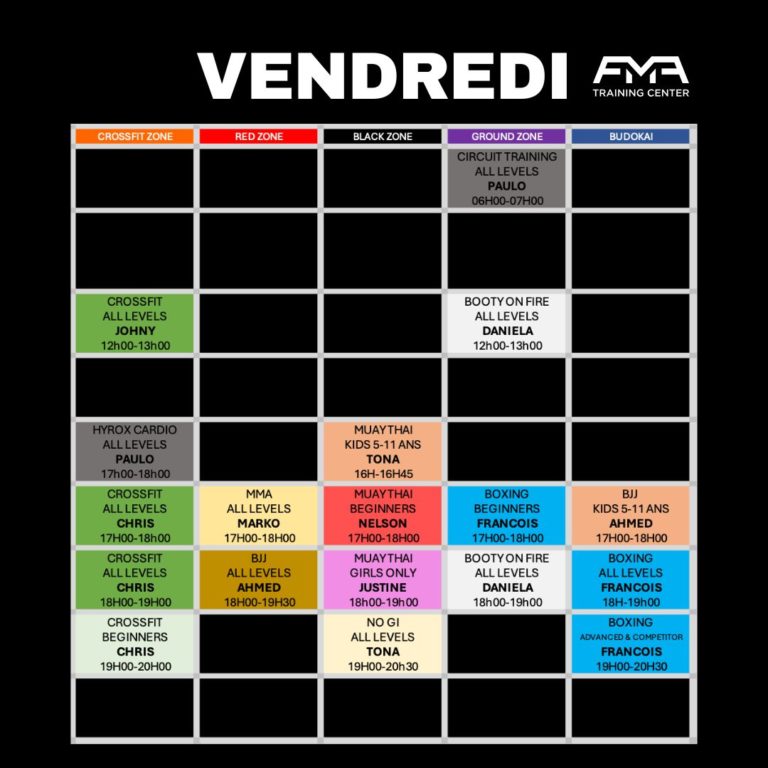 planning FMA vendredi