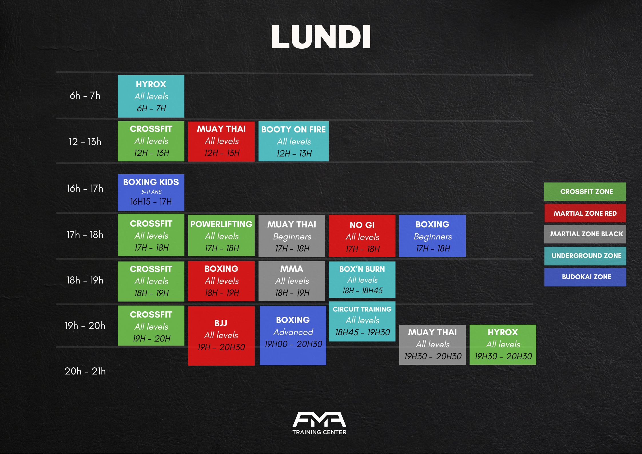 calendrier lundi