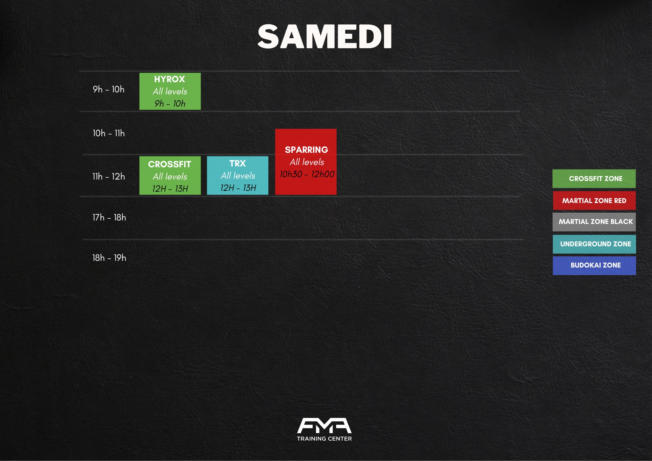 calendrier samedi