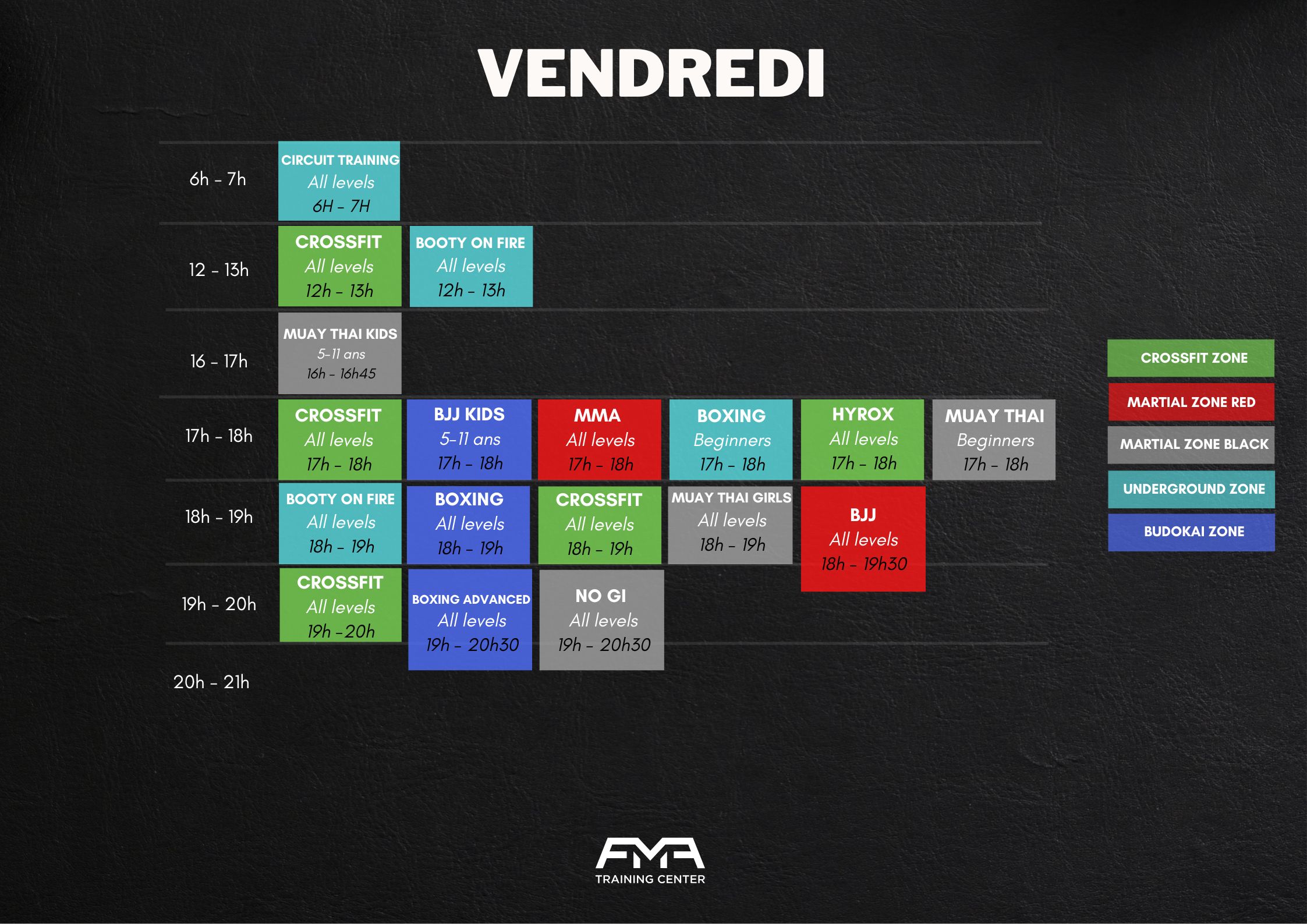 calendrier vendredi
